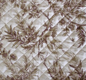 Sarah Morrell Quilt, Toile Block with Cross-Hatching